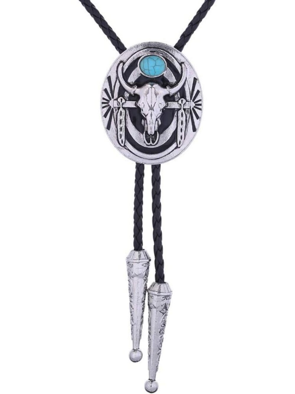 Vintage Western Bolo Tie for Men - 3D Cowboy Hat & Knight Boots Necktie